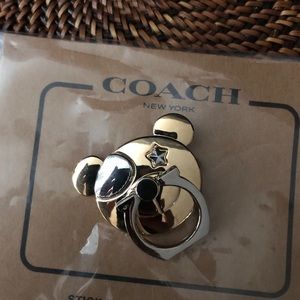 COACH Gold Bear Phone Ring NWT!